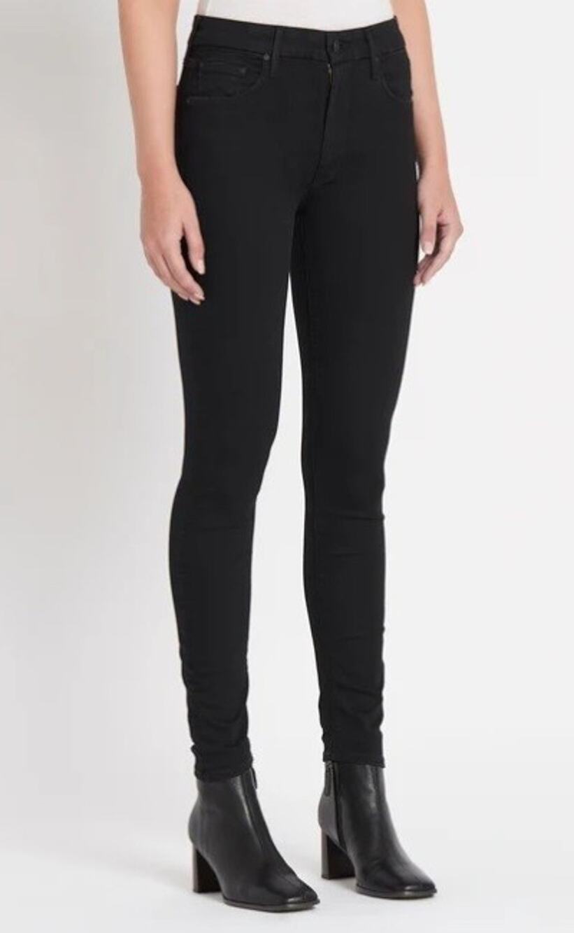 Mother Women's Sz 29 The Looker Skinny Jeans Not Guilty Black Denim
